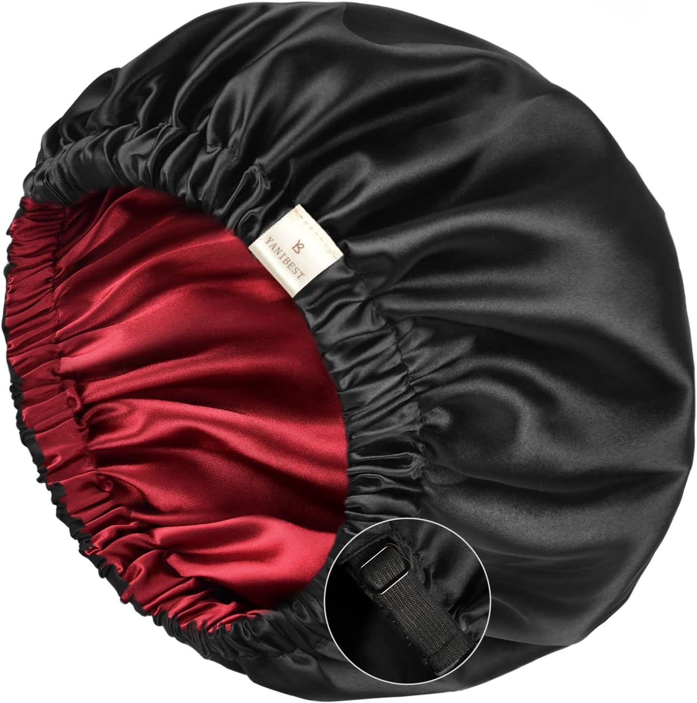 YANIBEST Satin Bonnet for Sleeping, Hair Bonnets for Women and Men, Double Layer Ajustable Silky Bonnet for Curly Braids Hair