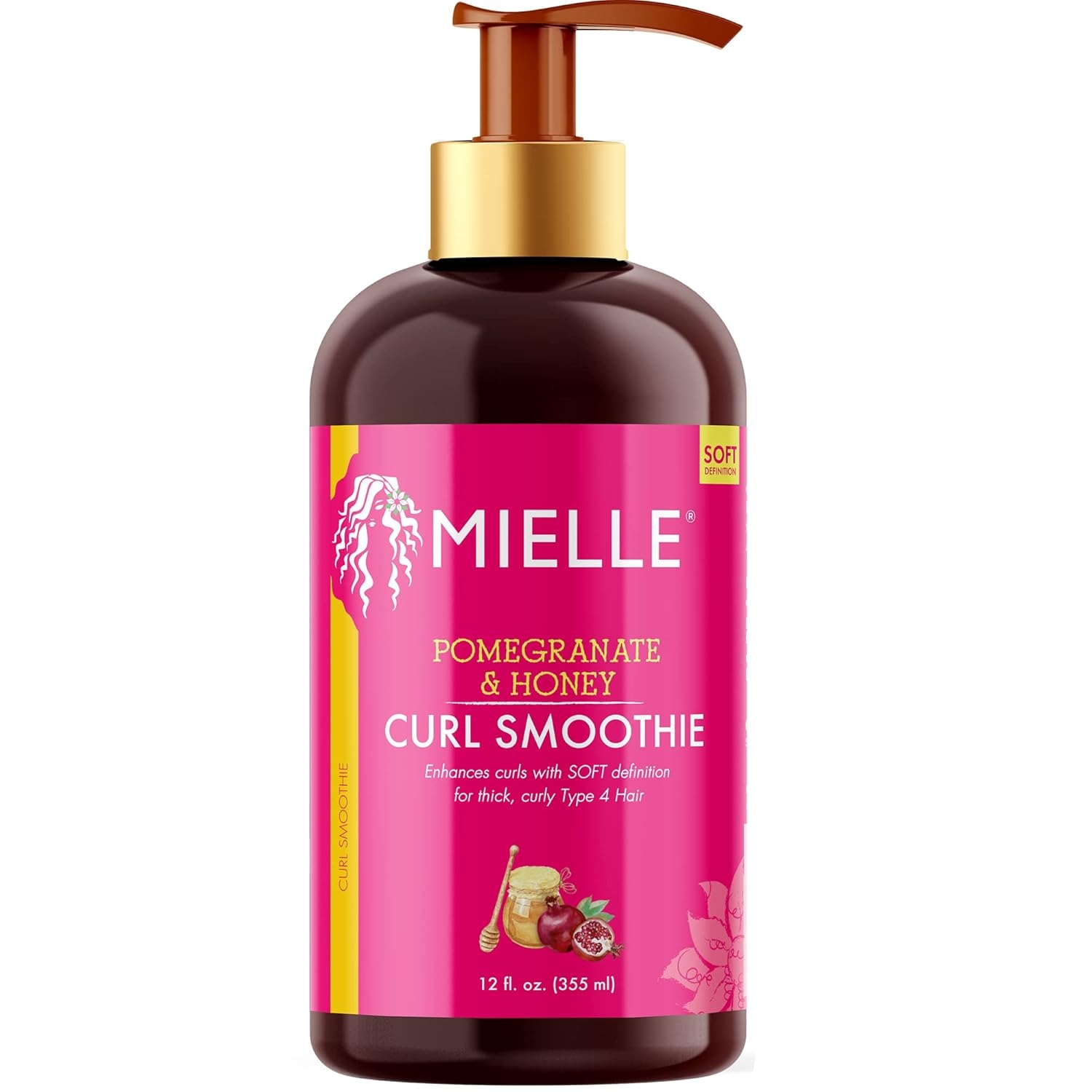 Mielle Organics Curl Smoothie with Pomegranate, Moisturizing Curl Cream for Thick Type 4 Curly Hair, 12 Ounces